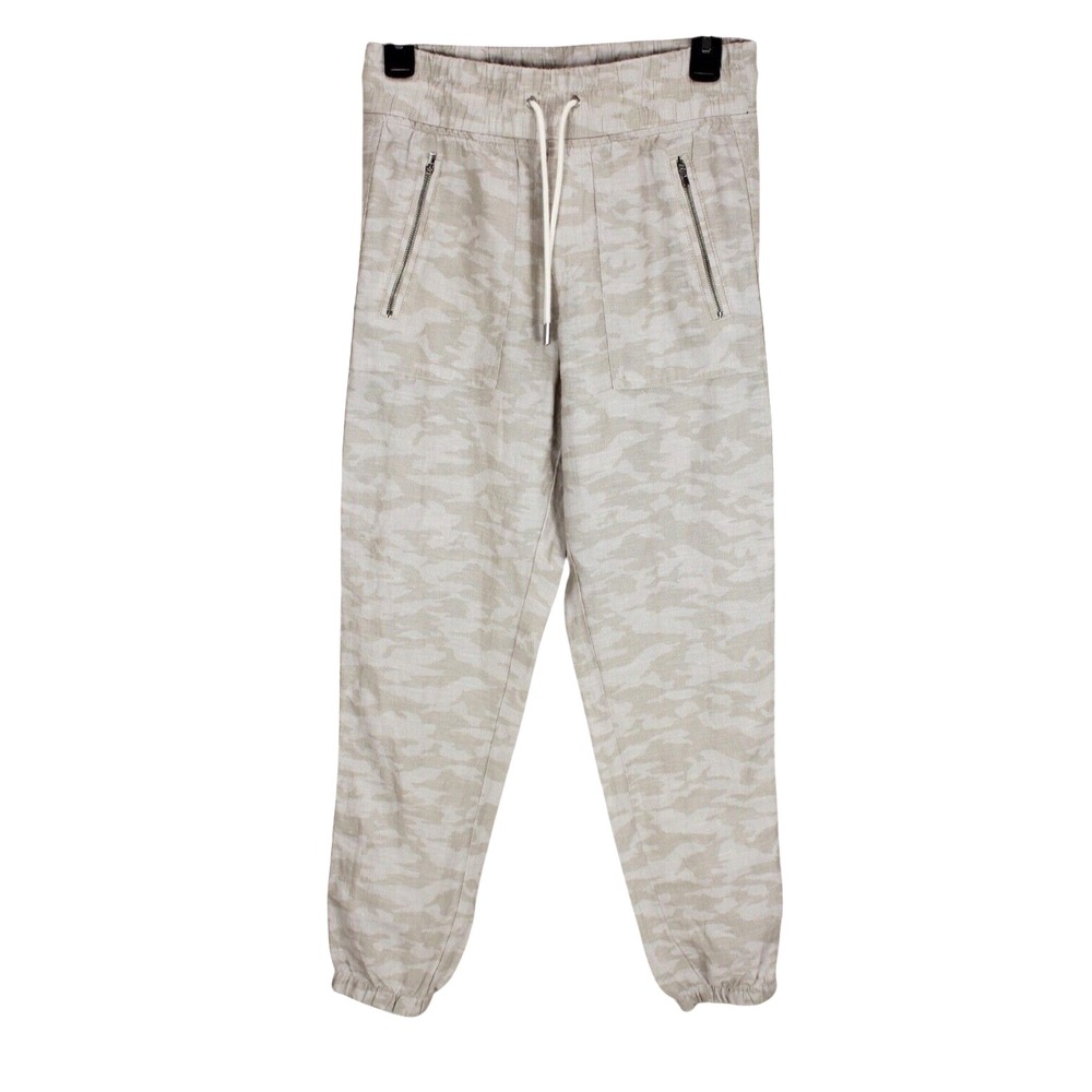 Athleta Cabo‎ Jogger Pants size 0 LINEN Camouflage Neutral Cream